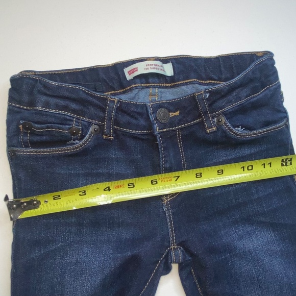 Levis 710 Jeans Size 8 Reg Girls Super Skinny Stretch Blue Denim Dark Wash - Picture 6 of 16